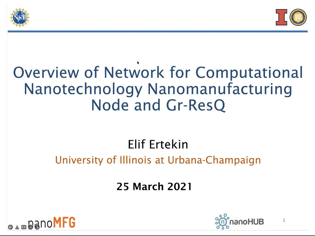 Overview of Network for Computational Nanotechnology Nanomanufacturing Node and Gr-ResQ