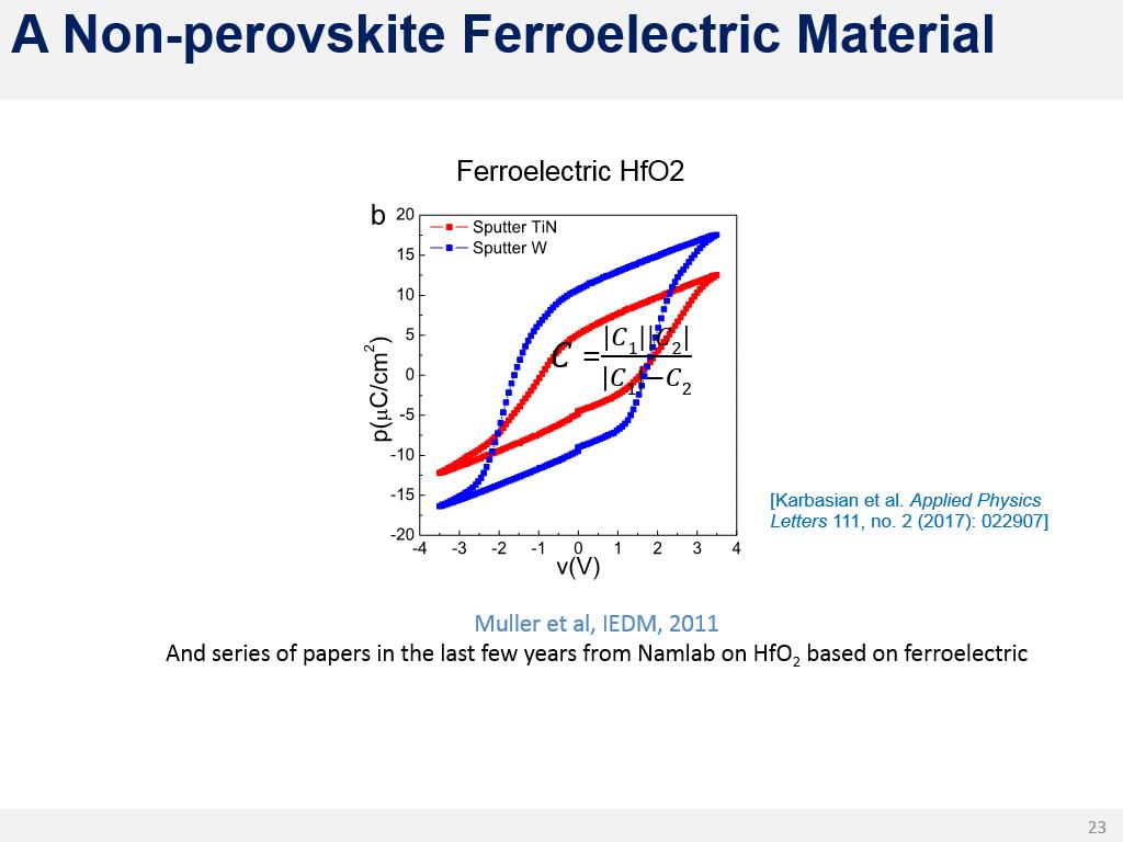 A Non-perovskite Ferroelectric Material