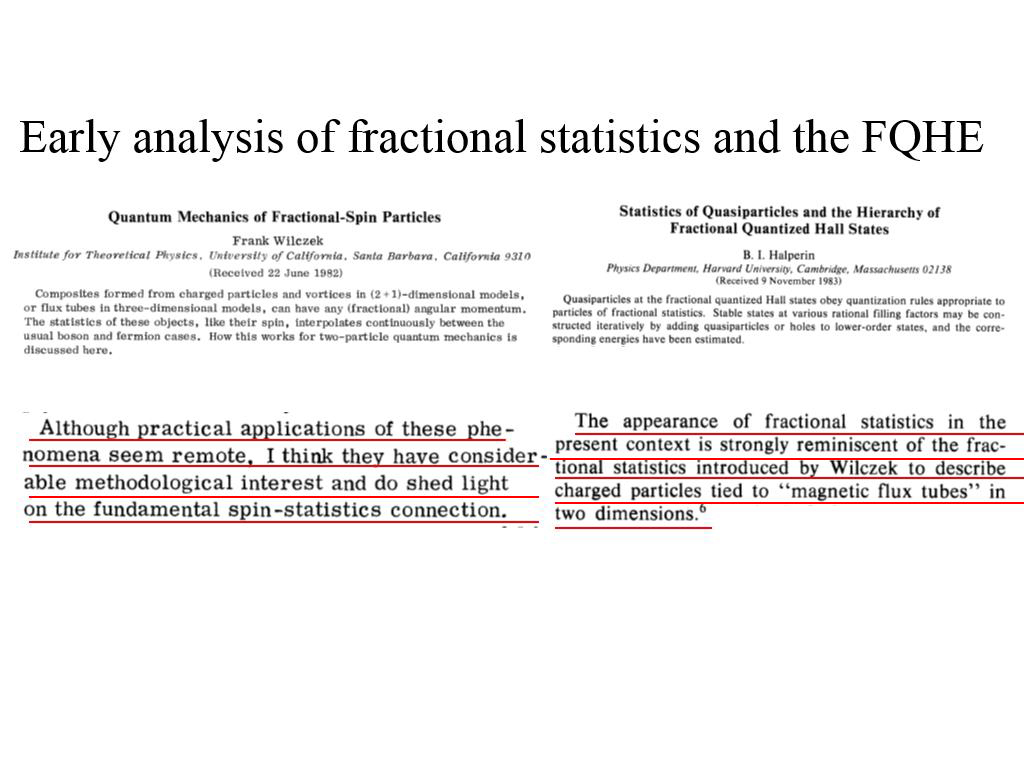 Early analysis of fractional statistics and the FQHE