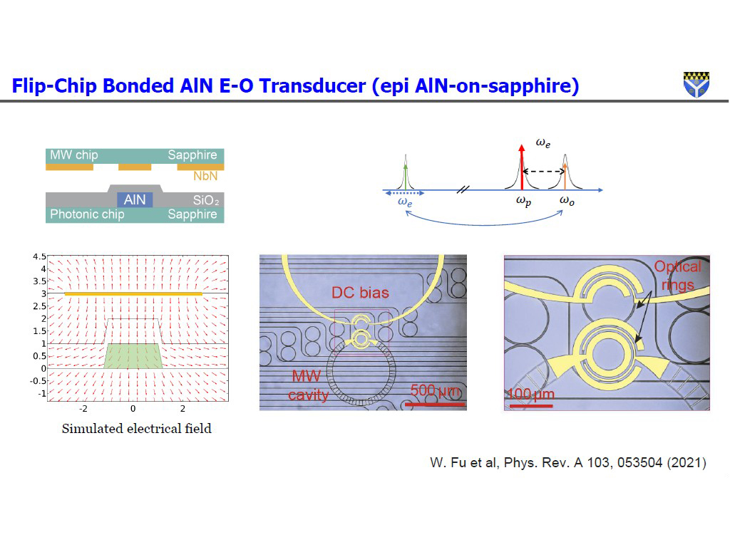 Flip-Chip Bonded AlN E-O Transducer (epi AlN-on-sapphire)