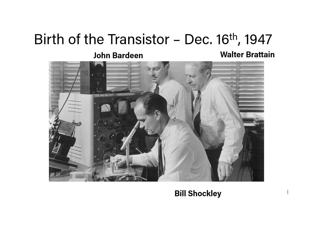 Birth of the Transistor – Dec. 16th, 1947