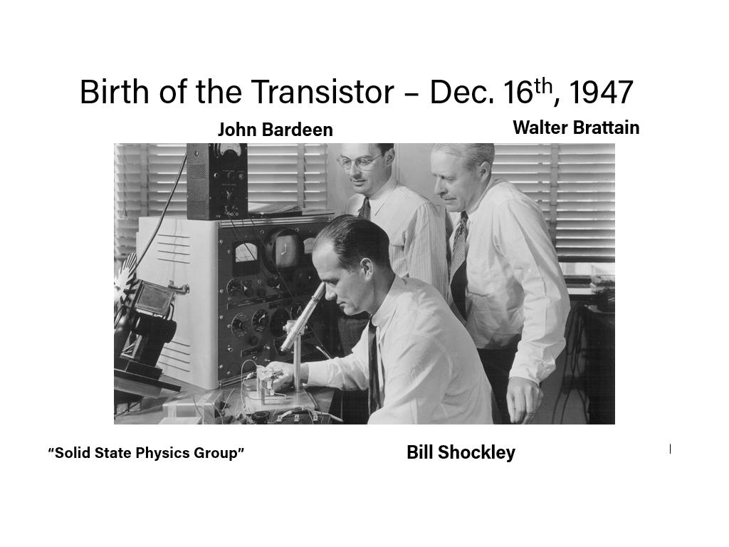 Birth of the Transistor – Dec. 16th, 1947