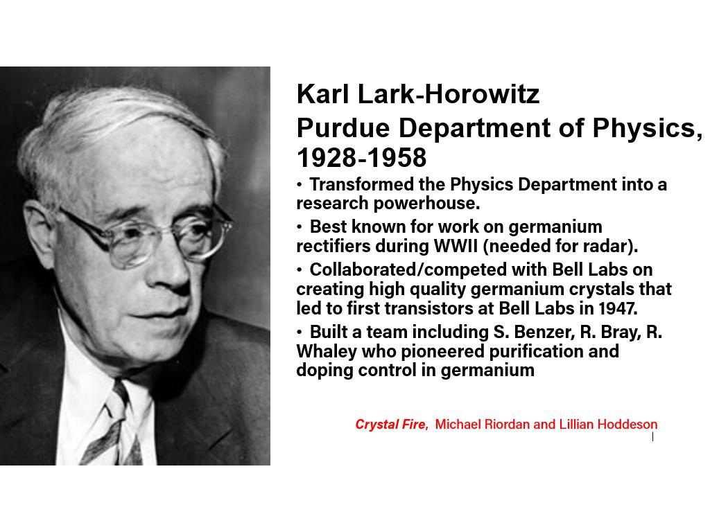 Karl Lark-Horowitz Purdue Department of Physics