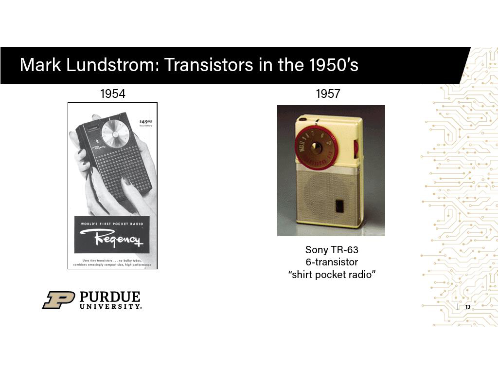 Mark Lundstrom: Transistors in the 1950's
