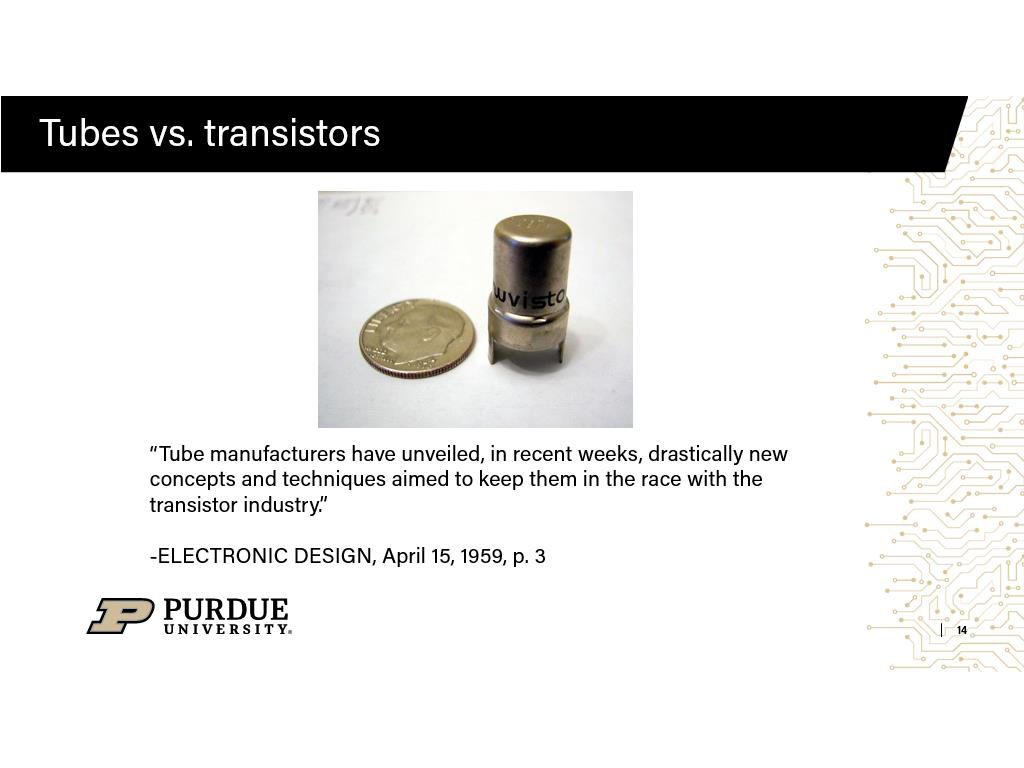 Tubes vs. transistors