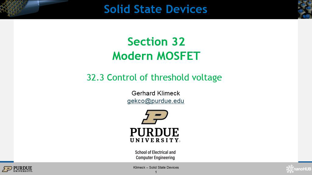 S32.3 Control of threshold voltage
