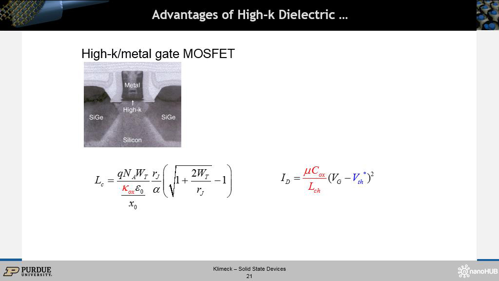 Advantages of High-k Dielectric …