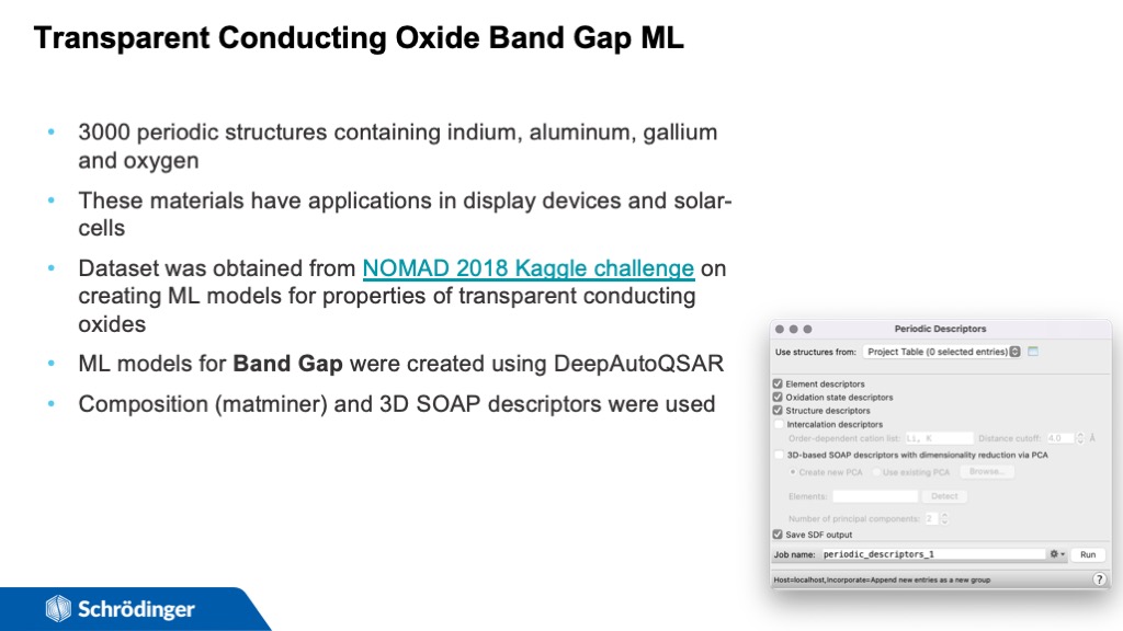 Transparent Conducting Oxide Band Gap ML