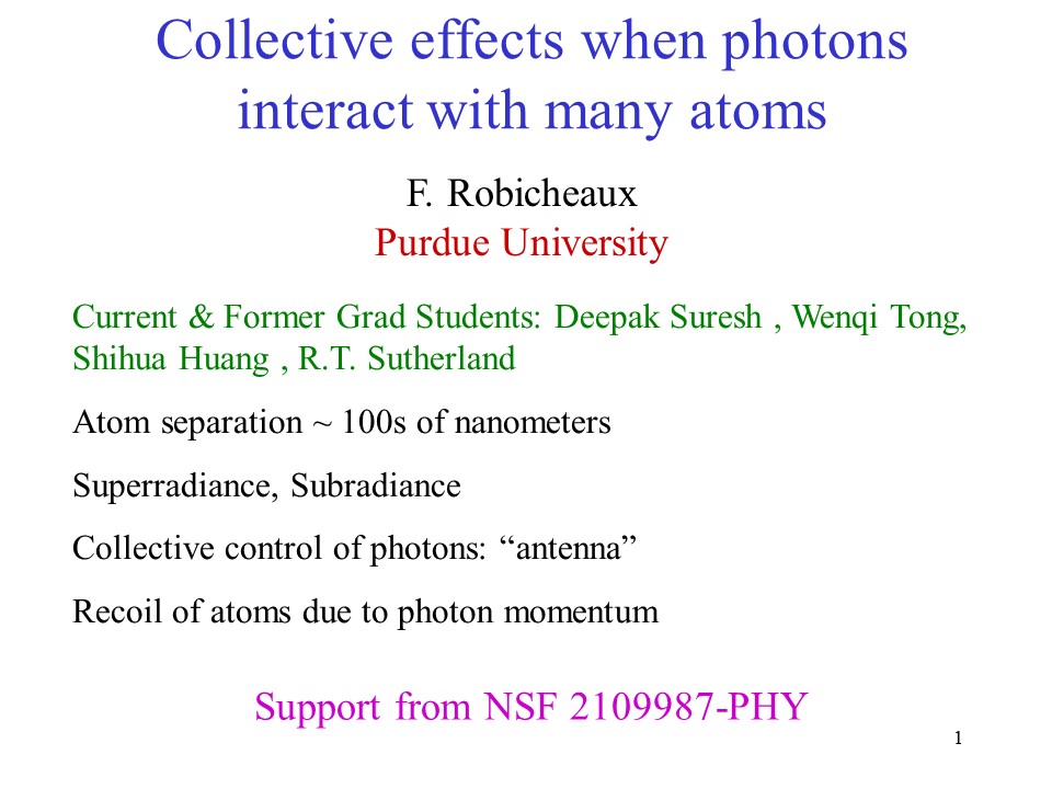 Collective effects when photons interact with many atoms