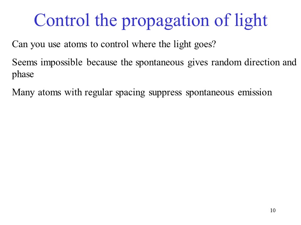 Control the propagation of light