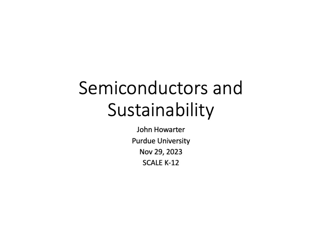Semiconductors and Sustainability