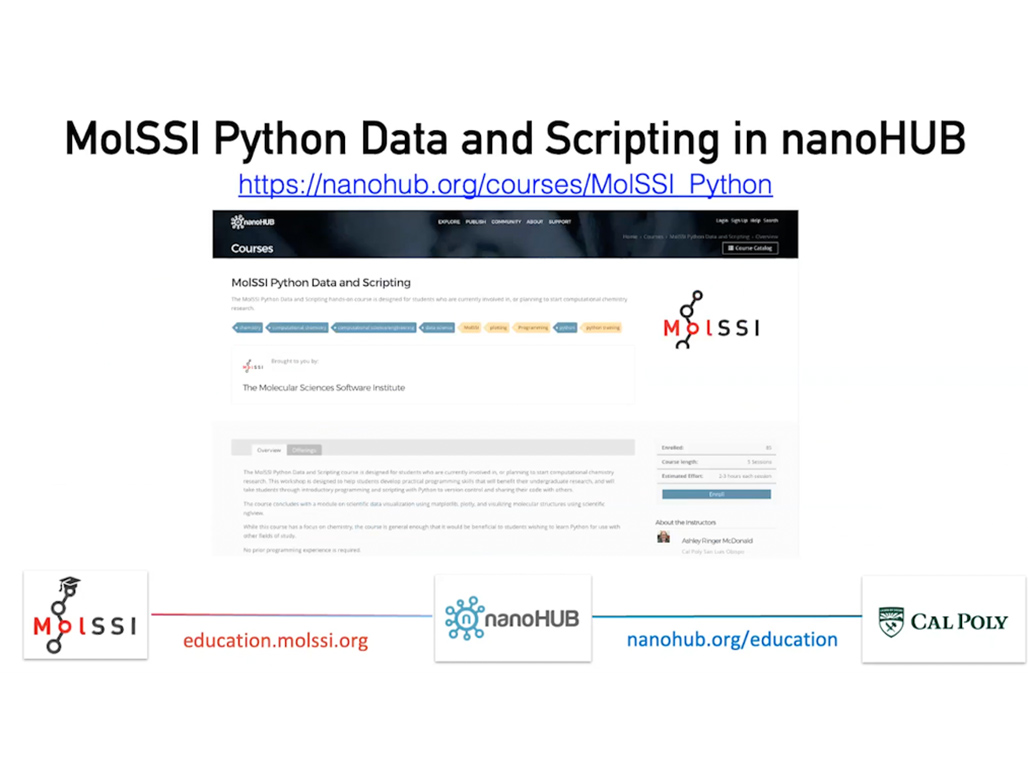 MolSSI Python Data and Scripting in nanoHUB