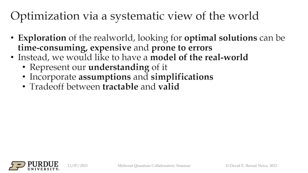 Optimization via a systematic view of the world