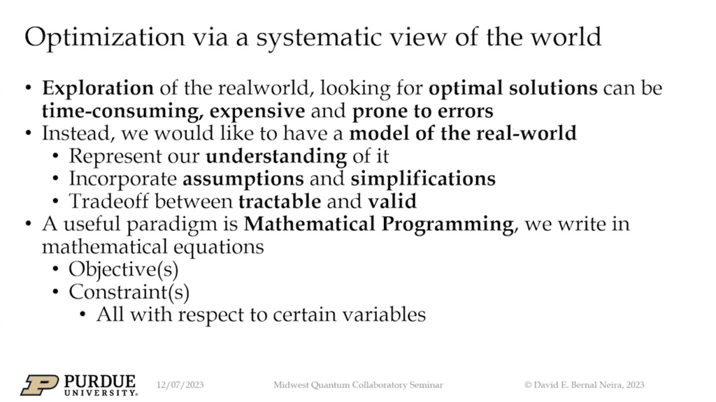Optimization via a systematic view of the world