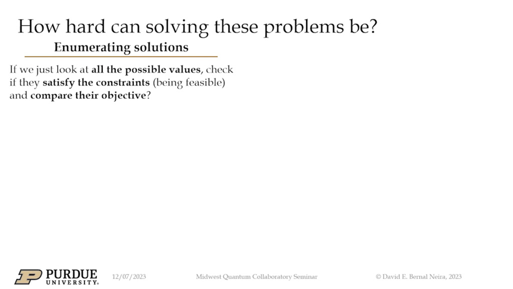 How hard can solving these problems be?