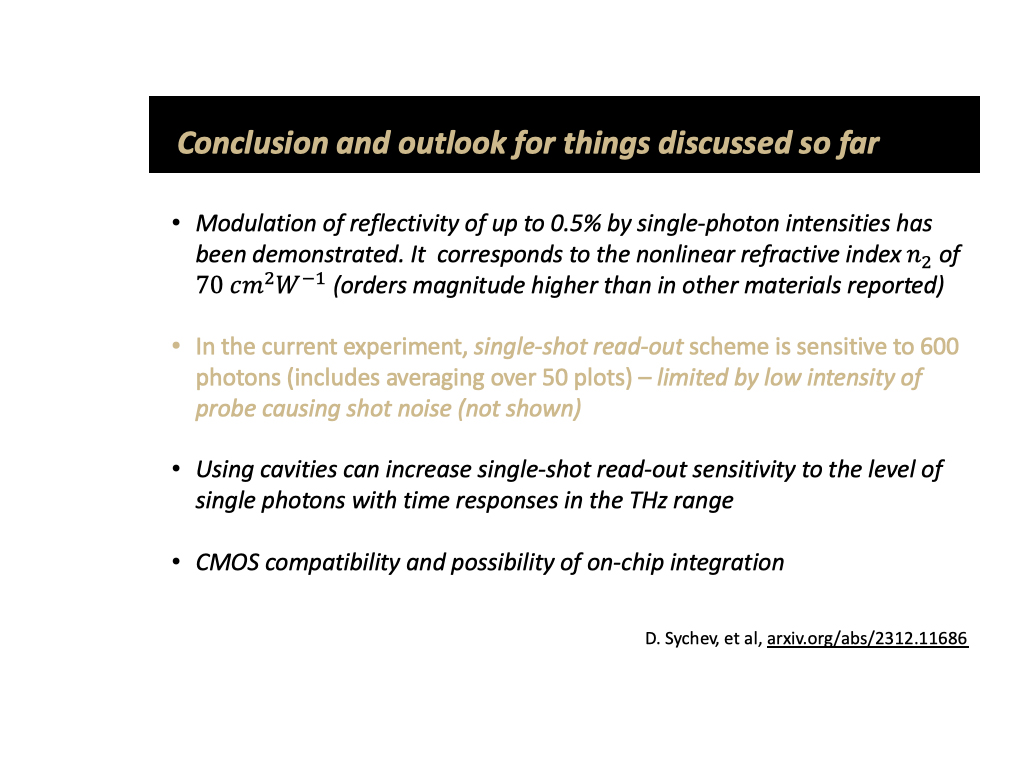 Conclusion and outlook for things discussed so far