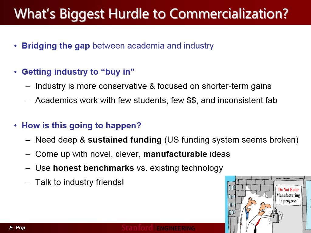 What's Biggest Hurdle to Commercialization?