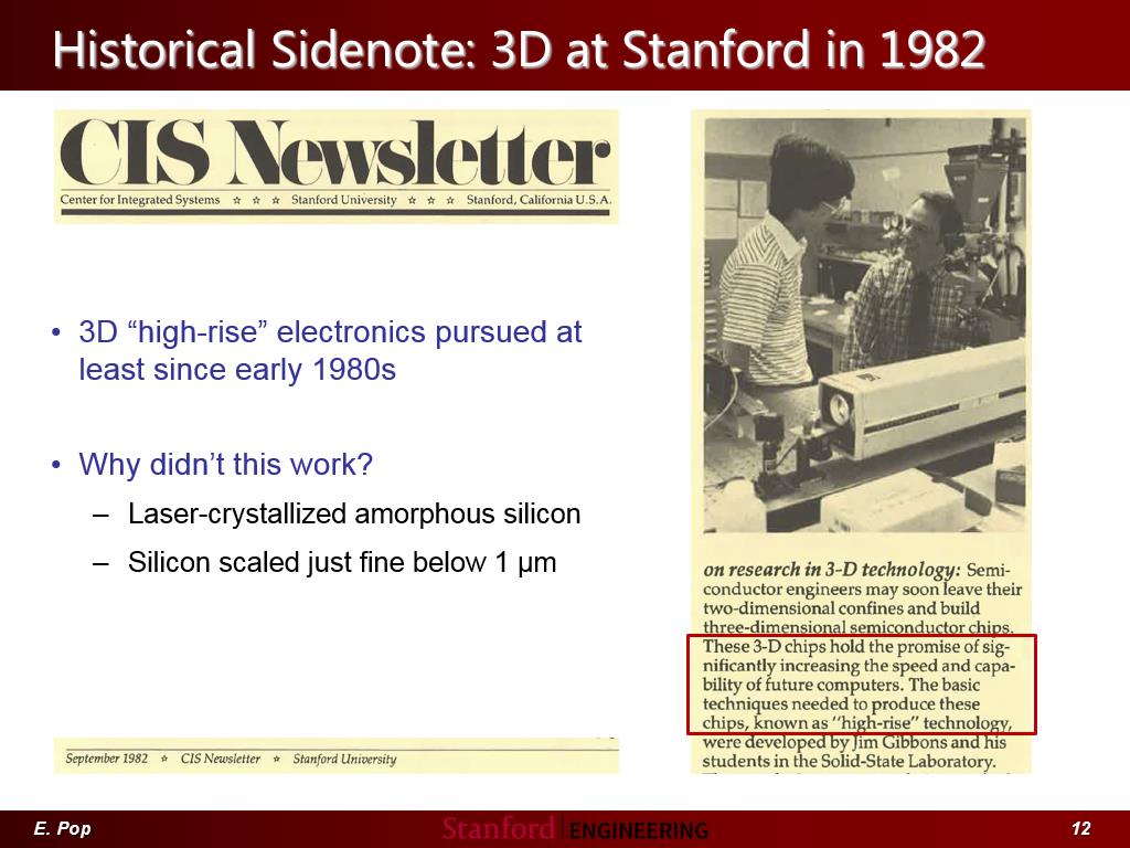 Historical Sidenote: 3D at Stanford in 1982